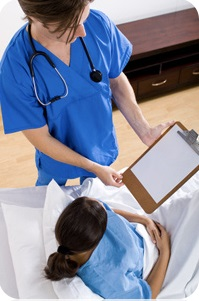 Doctor visiting patient.